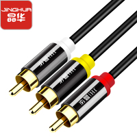 晶华(Ginnva) AV三对三莲花头音频线 3RCA对3RCA莲花影音连接线 三莲花红白黄音视频电视线 黑色1.5米