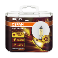 欧司朗OSRAM雾行者汽车大灯灯泡H8远光灯近光灯雾灯卤素灯泡原车替换前大灯12V35W对装FBR