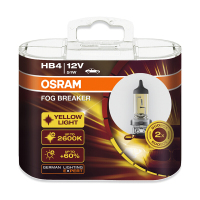欧司朗OSRAM雾行者汽车大灯灯泡HB4(9006)远光灯近光灯雾灯卤素灯泡原车替换前大灯12V51W对装FBR