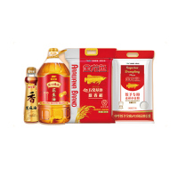(金龙鱼春节礼包)匠心臻品花生油 饺子专用麦芯粉5KG 原香稻5KG 芝麻油220ML