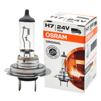 欧司朗OSRAM汽车大灯卡车灯泡H7近光灯远光灯雾灯卤素灯泡原车替换型高亮前大灯24V70W进口单支装