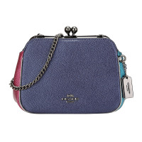 COACH 蔻驰 奢侈品 女士拼色人造革单肩斜挎链条包