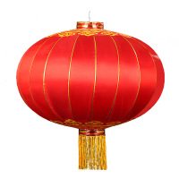 大红灯笼直径150cm 春节过年新年元旦装饰品金边绸布结婚布景喜庆铁口灯笼