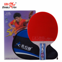 双鱼乒乓球拍五星双面反胶成品拍ppq乒乓球拍直拍5A-EDJ点睛