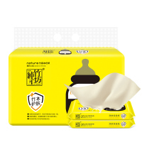 蓝漂(Lampure) 抽纸 纯竹工坊乳霜纸巾 3层10包竹浆干湿两用面巾纸