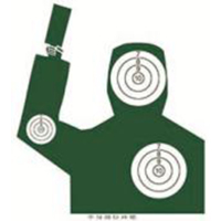 靶纸 训练专用 军训彩印 射击打靶纸 半身部位环靶 50张/包