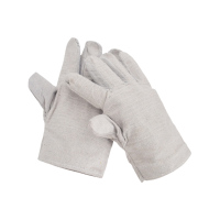 企购 优品帆布手套 耐磨防滑劳保手套 加厚内衬施工 24线白甲帆布 均码 单双装
