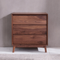 全简北美黑胡桃木极简风格斗柜 家用客厅储物柜 卧室精美收纳柜