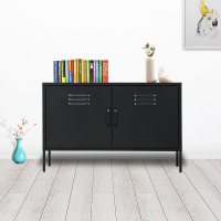 全简家具矮柜铁皮柜储物柜档案柜工具柜资料柜更衣柜钢制电视柜黑色