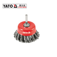 易尔拓(YATO)YT-4751打磨机打磨轮带杆清洁打磨除锈抛光角磨机钢丝铁丝钢丝轮直径75mm 6mm杆
