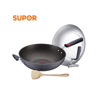 苏泊尔(SUPOR)PC32H2 火红点钛Pro无油烟炒锅家用炒菜锅正品可立盖32公分