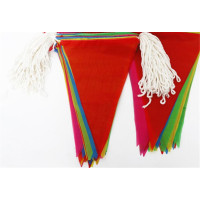 ZDET J系列 三角小彩旗 尼龙绳五彩旗 场景布置装扮100面/包,长50米,14*18cm(小号)(单位:包)