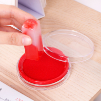 得力/deli 9863透明圆形财务快干印台印泥 3个