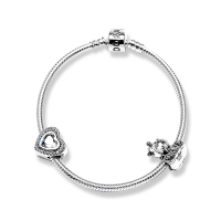 PANDORA潘多拉 银白色独角兽布鲁诺925银成品套装手链
