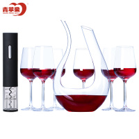 青苹果玻璃酒具套装晶质红酒杯葡萄酒杯U型醒酒器电动开瓶器套装