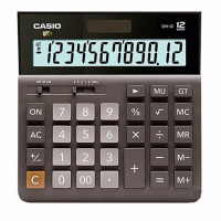 卡西欧（CASIO）DH-12-BK 中型 12位 双电源 超宽计算器 黑色