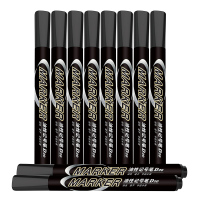 晨光APMY2203 文具黑色单头记号笔 10支/盒