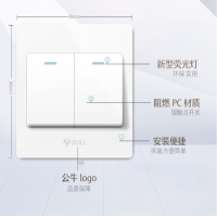 公牛 开关面板公牛双开单控