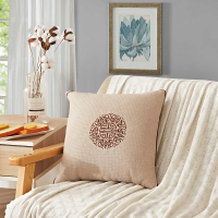 恒源祥TDK1002-8绣花亚麻靠垫被 单个装