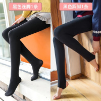 浪莎打底裤女秋冬中厚加绒裤袜女薄款连裤袜防勾丝光腿神器保暖裤 黑连裤+黑踩脚(适合80~130斤 10~25℃)