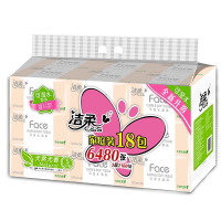洁柔Face(粉色)天然无香120抽3层抽取式纸面巾(18包装)