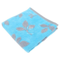 恒立无捻割绒树叶方巾蓝