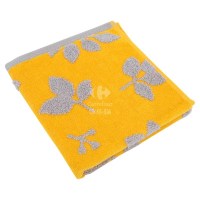 恒立无捻割绒树叶方巾黄