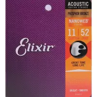 Elixir伊利克斯吉他弦16052民谣吉他琴弦套装镀膜木吉他磷铜 黄铜