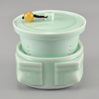 古婺窑火 四方如意盖碗 C103