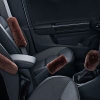 羊毛皮毛一体汽车手刹套排档套冬季毛绒通用档位套安全带套护肩套