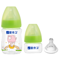 婴侍卫 新生儿晶钻玻璃奶瓶套装140ml+60ml(绿色） PP938A