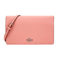 COACH 蔻驰 奢侈品 专柜款女士粉色皮革手拿包单肩斜挎包 87401 SVOBD