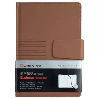 齐心(COMIX) C5835 磁扣皮面笔记本 25K 146张 棕色 12本起订 一本价