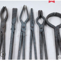 企购优品 锻打铝锭手动夹钳铁匠火钳打铁钳子钳锻造工具坩埚锻打钳焊接钳物