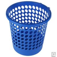 得力(deli) GX 9556 镂空垃圾桶 圆形纸篓 直径24cm 蓝色