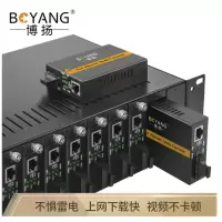 博扬(BOYANG)BY-WG612D 千兆多模双纤光纤收发器 光电转换器 光纤转网线 防雷SC接口 2公里外置电源