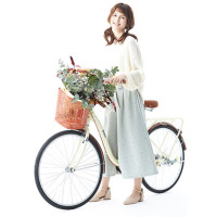 [精选]24寸米白色自行车 轻便单变速自行车单车