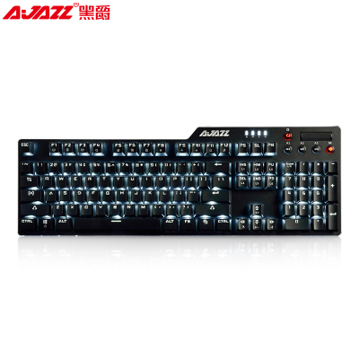 黑爵(AJAZZ)刺客Ⅱ合金AK35I机械键盘 有线机械键盘 永劫无间游戏机械键盘 旋钮 白色背光 吃鸡键盘 黑色 黑轴