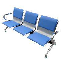 [规格:3人位 加厚板材 蓝色]候车室旅客座椅旅客桌椅