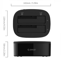 奥睿科(ORICO)硬盘底座USB3.0 2.5/3.5英寸移动硬盘盒子 SATA串口 外置硬盘座 双盘位6228US3