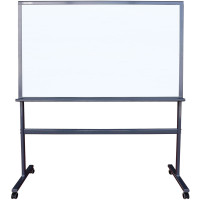 得力(deli)8737支架式钢化玻璃白板90*150可移动磁性写字板