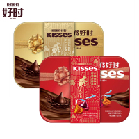 好时之吻KISSES 红色礼盒 160g黑巧克力+巴旦木味休闲零食年货礼盒 (单位:盒)