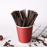 Edo 一次性咖啡吸管300支 双排两孔咖啡搅拌棒18CM 热饮管细吸管TH7657