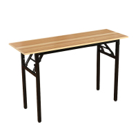 [一鹏]折叠桌榉木色长条桌培训桌1200*400*750电脑桌学习桌
