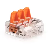 万可(wago)接线端子 电线接头 三孔连接器 适用软硬导线 20只装221-413