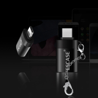 ESCASE Type-C转接头安卓USB3.0数据线转换器头U盘手机OTG 送挂绳黑