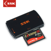 飚王(SSK) SCRM059 多功能合一读卡器USB3.0支持TF/SD/CF/读卡器 黑色 (单位:个)