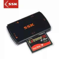 飚王(SSK) SCRM059 多功能合一读卡器USB3.0支持TF/SD/CF/读卡器 黑色 (单位:个)