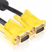eKL 高清VGA线3+6双磁环工程级视频线 电脑投影仪显示器连接线3米黄色头