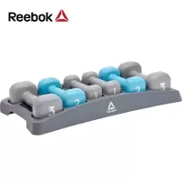 [健芬欣]Reebok锐步哑铃男女健身手臂训练器材家用女士练臂肌浸塑包胶圆角哑铃RAWT-11156套装1-3kg各一对